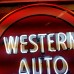 Original Western Auto Porcelain Neon Sign w/Flashing Arrow 54"W x 90"H